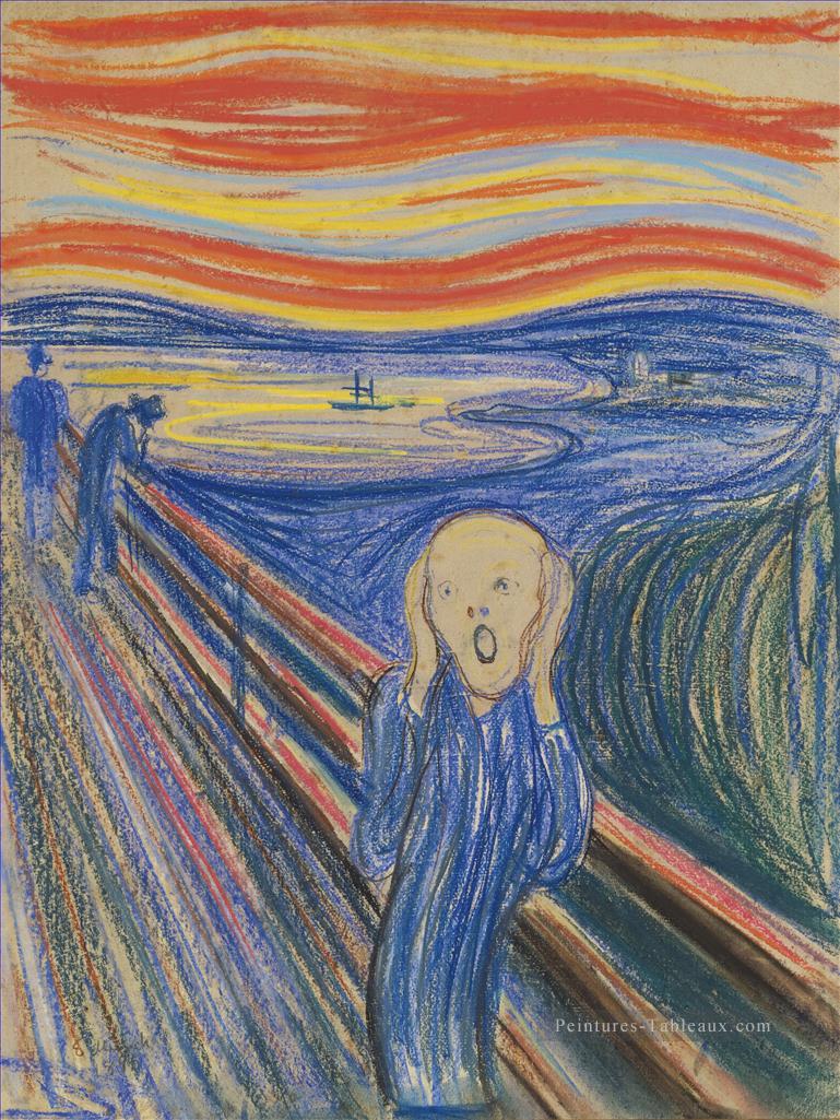 The Scream d’Edvard Munch 1895 pastel Expressionism Peintures à l'huile